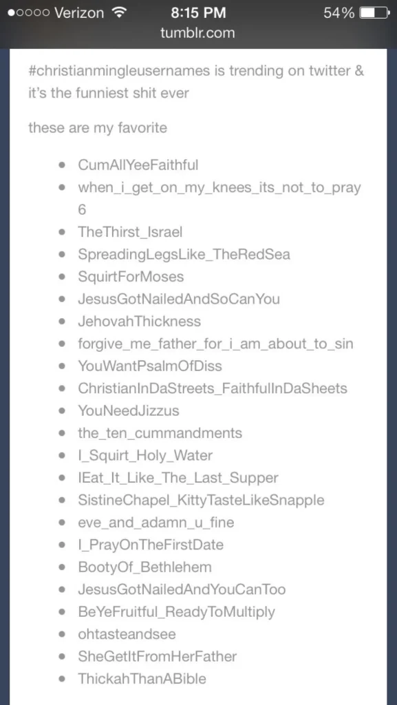Hilarious Christian Mingle Usernames Faith Meets Humor Christian site