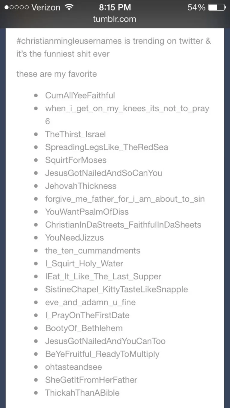 Hilarious Christian Mingle Usernames: Faith Meets Humor