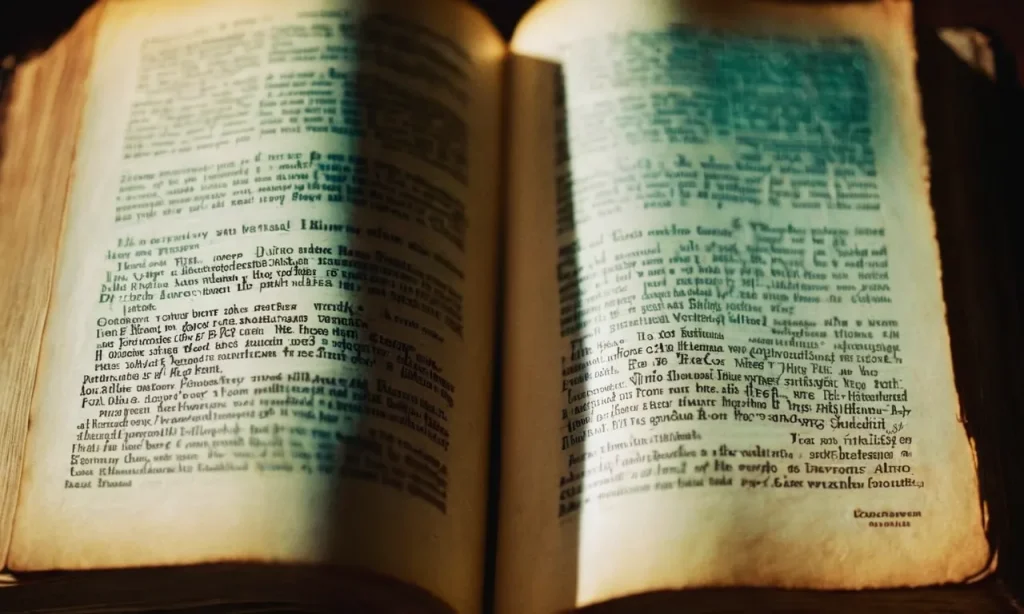 A dimly lit room reveals a worn Bible open to comforting verses, casting a soft glow on tear-stained pages, capturing the essence of hope amidst feelings of failure.