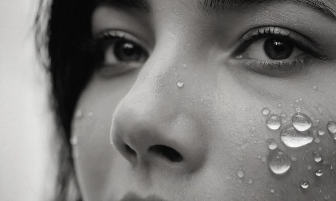 A black and white close-up photo of a tear-streaked face, capturing the vulnerability and longing for reassurance, symbolizing the question "Does God love me no matter what?"