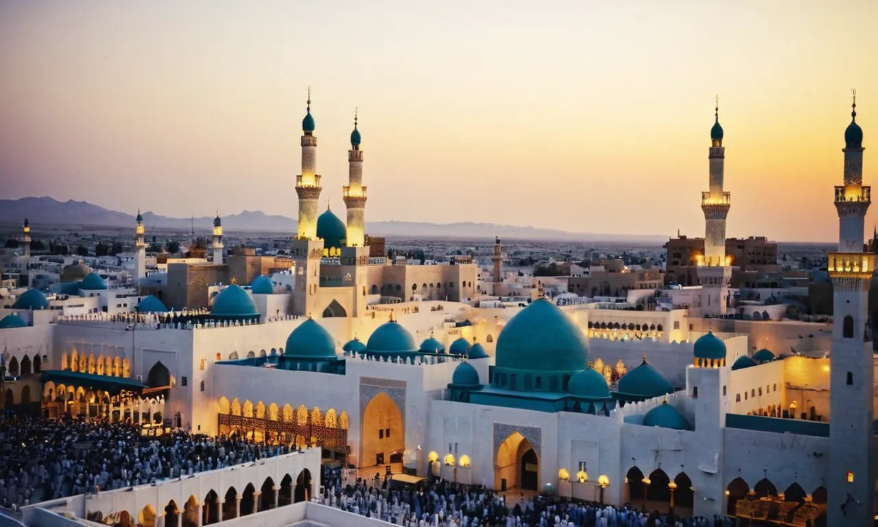 A photo showcasing the historic city of Medina, capturing the essence of the early Islamic Empire's expansion as the birthplace of Islam and its role in spreading the faith.