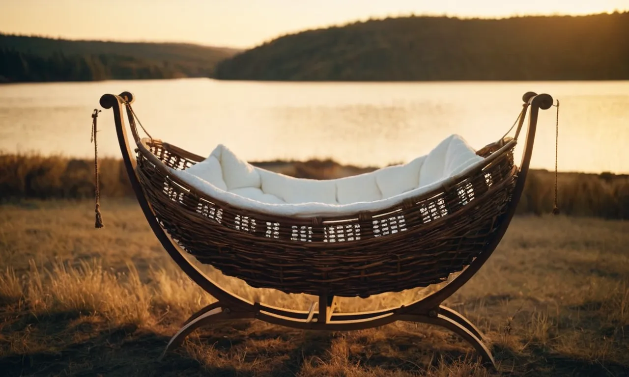 A photograph of an empty cradle, bathed in a soft golden light, symbolizing the question "How many children did Jesus have?" and the mystery surrounding it.