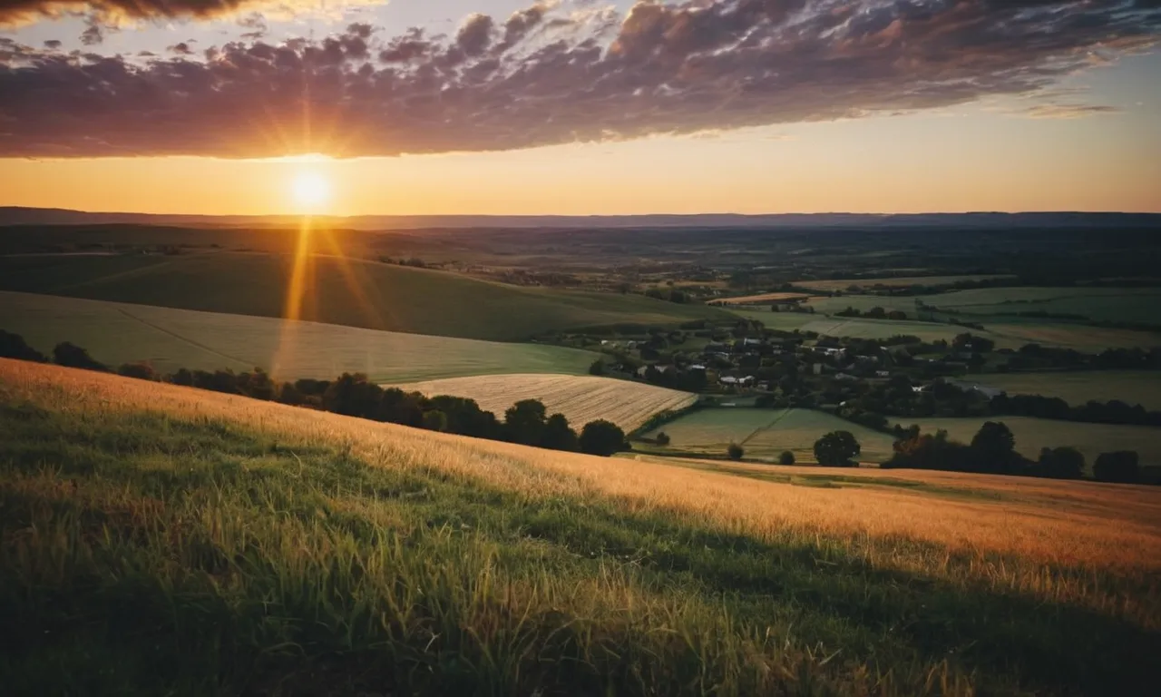 A captivating photo captures a serene sunset over a vast landscape, symbolizing the boundless hope and wonderment invoked by the question of how many souls will ascend to heaven, as pondered in the Bible verse.