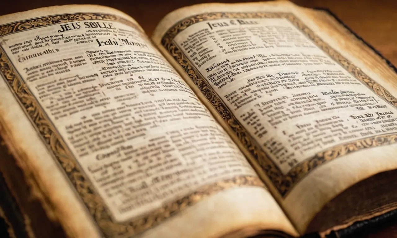 A close-up photo of an aged Bible open to the Gospel accounts, highlighting the verses where Jesus spoke about money.