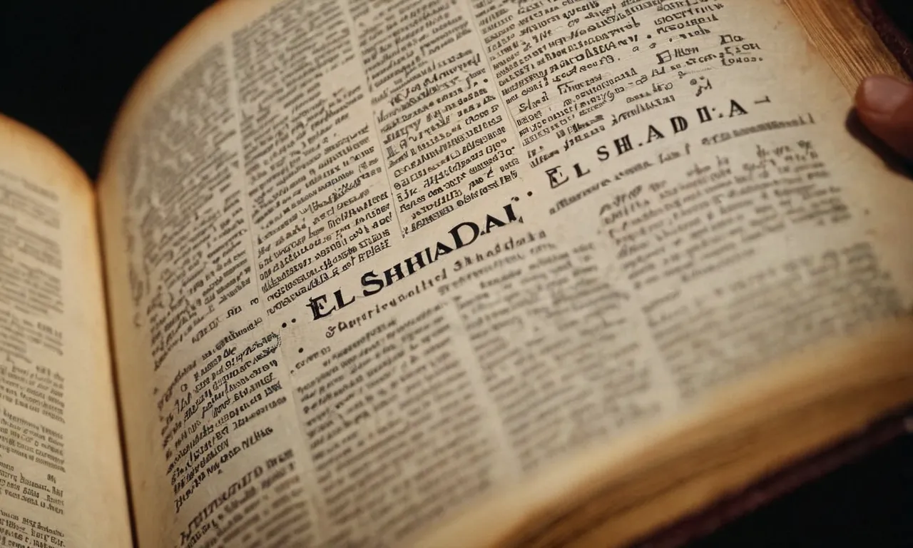A close-up shot of a worn Bible page with the words "El Shaddai" circled multiple times, revealing the curiosity and dedication of a seeker on a spiritual quest.