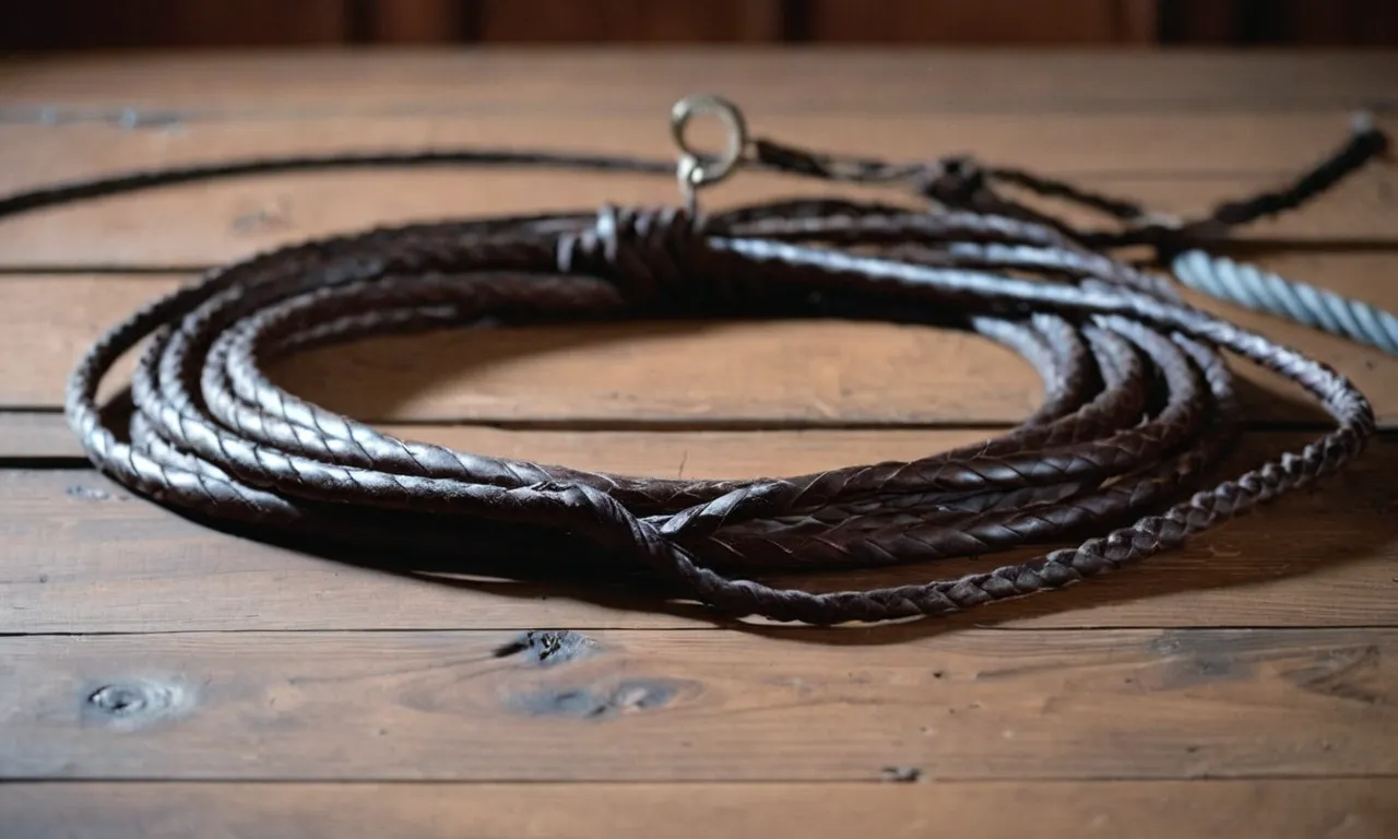 The photo captures a solemn, weathered whip lying on a table, its worn leather strands serving as a visual testament to the countless times Jesus endured unimaginable pain and suffering.