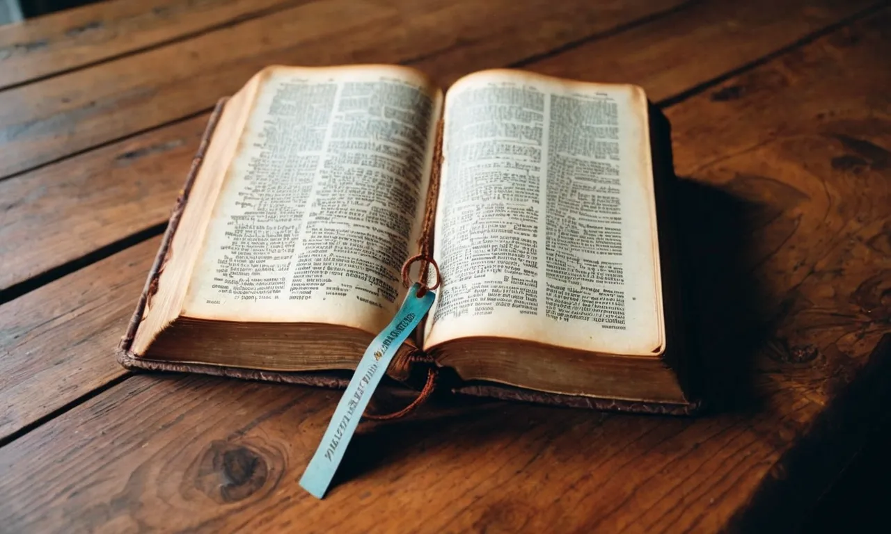A photo of a worn-out Bible resting on a wooden table, accompanied by a bookmark on the page that discusses self-control, symbolizing the struggle to overcome lust with the guidance of scripture.