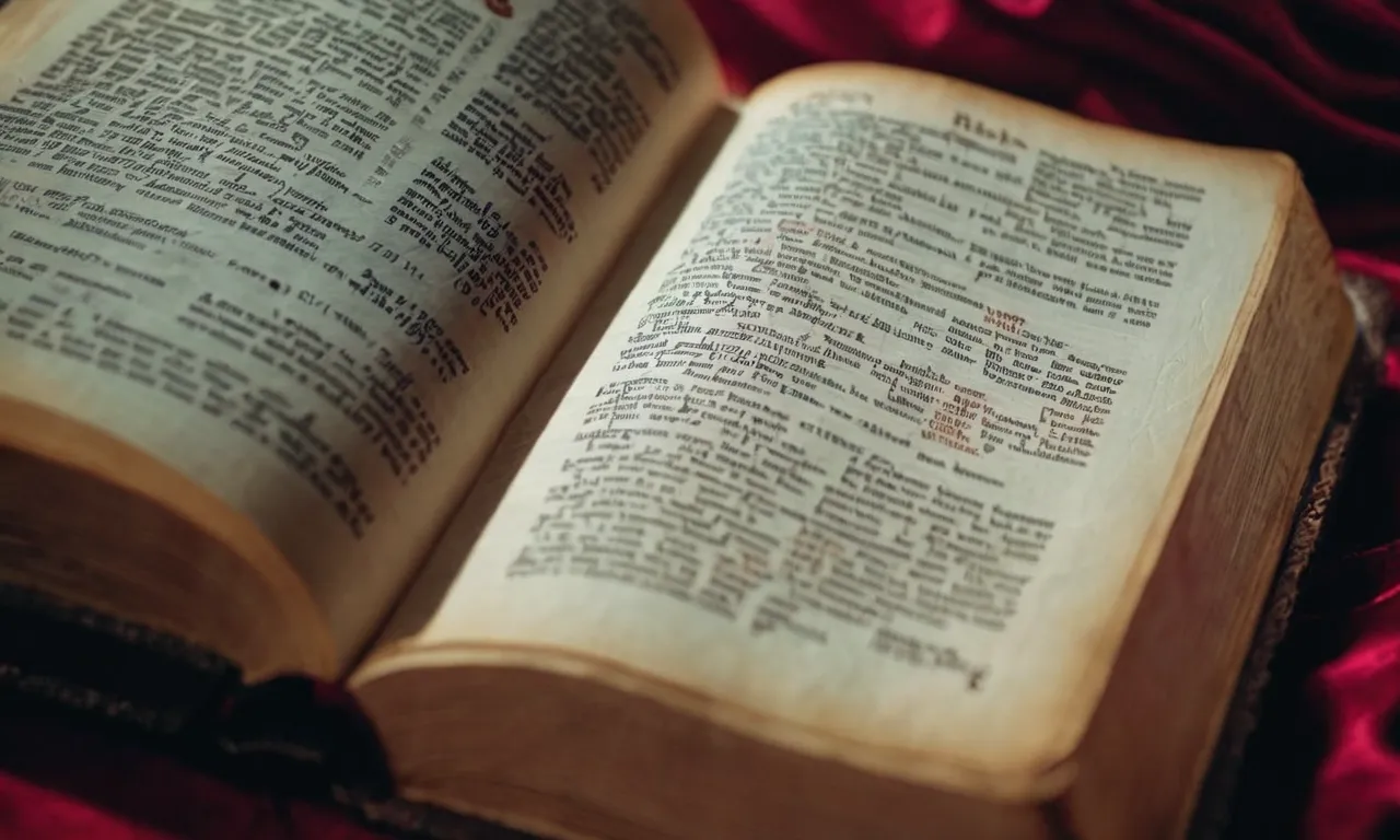 A close-up photo of a Bible open to the story of Rahab, highlighting the verse that connects her lineage to Jesus.