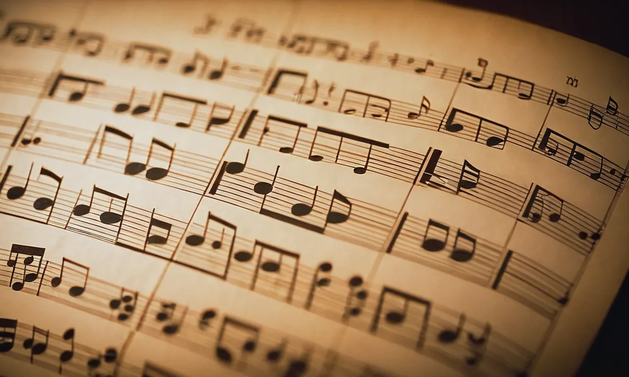 A close-up photograph capturing the delicate texture of "Oh How I Love Jesus" sheet music, bathed in soft, ethereal light, evoking a sense of reverence and devotion.