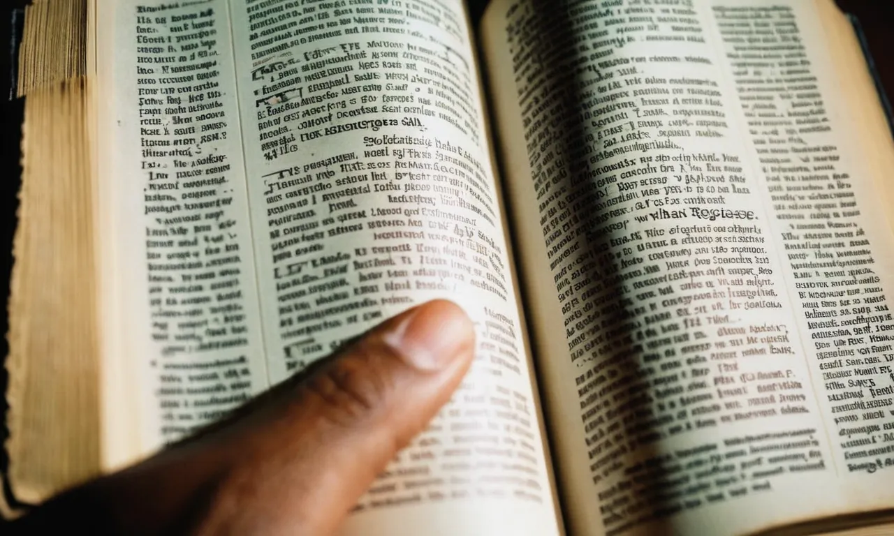 A photo showcasing a Bible, open to a page with a surprising or controversial verse, capturing the viewer's astonished expression and emphasizing the phrase "the Bible said what."