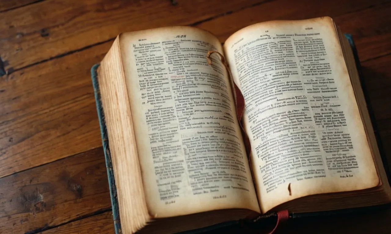 A photograph capturing a well-worn Bible open to a page highlighting the nine virtues; faith, hope, love, patience, kindness, goodness, gentleness, self-control, and humility.