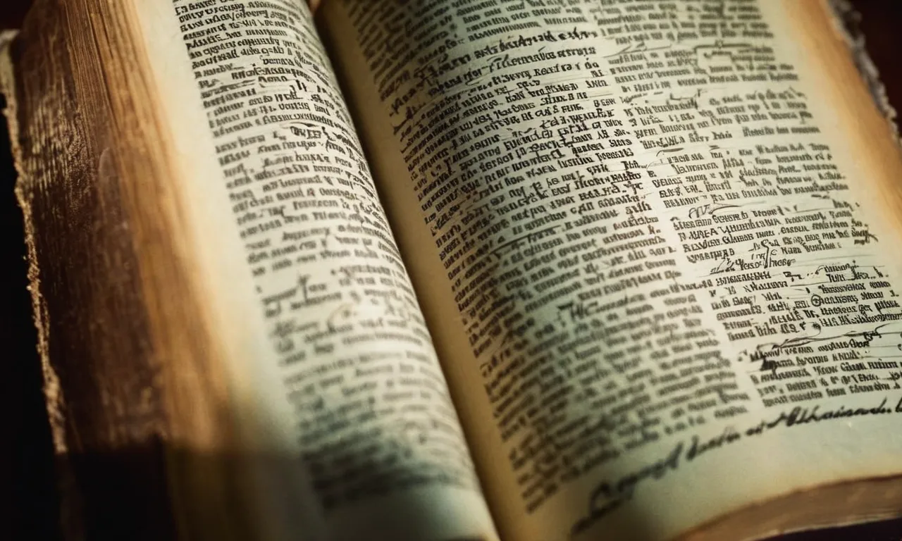 A close-up shot of a worn, well-read Bible, with highlighted verses and notes scribbled in the margins, capturing the essence of the Bible cherished and studied by Baptists.