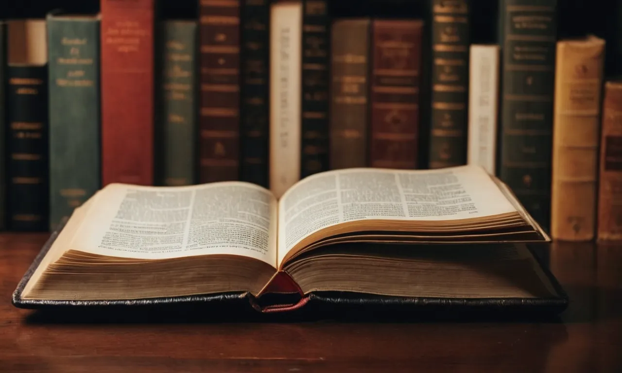 A close-up shot of an open Bible with a stack of books in the background, capturing the anticipation and curiosity of choosing the next book to read.