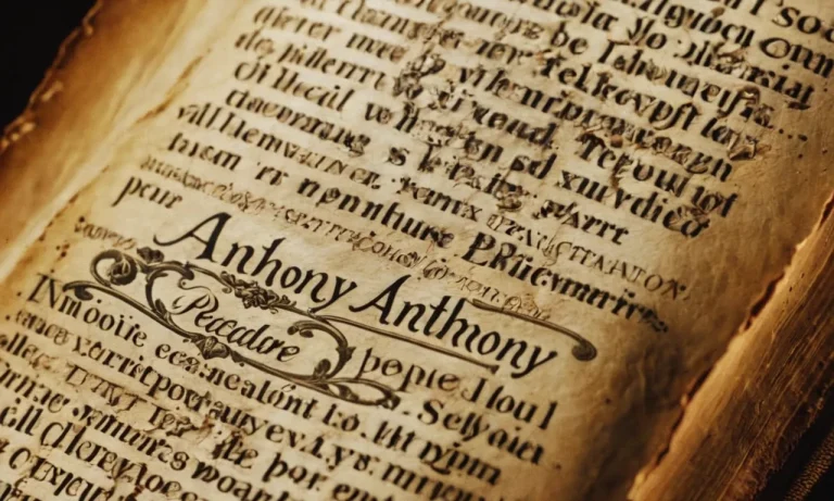 What Does Anthony Mean In The Bible?