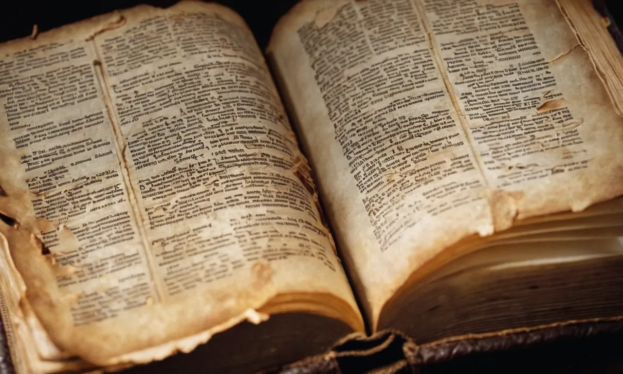 A photo showcasing a worn leather-bound Bible, its pages creased and tattered, symbolizing endurance through the passage of time and the unwavering faith it represents.