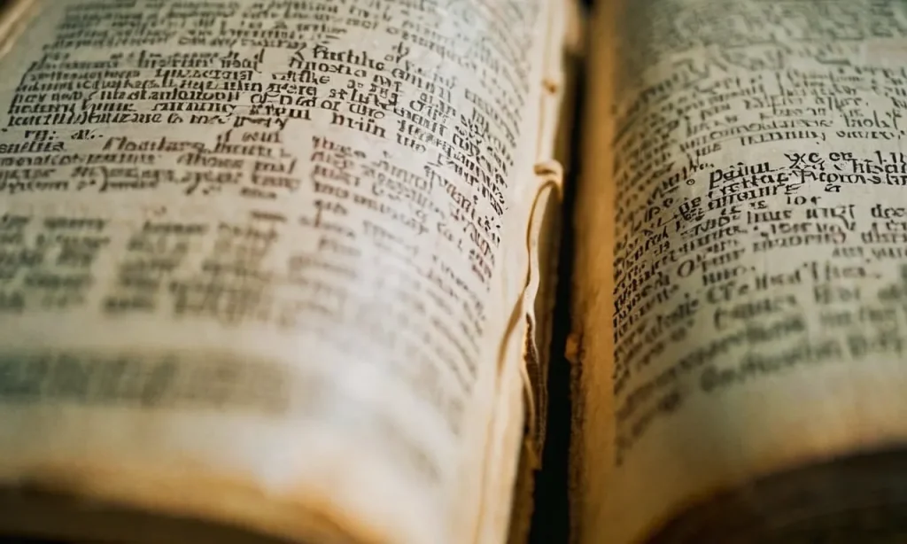 A close-up photograph of a worn-out Bible, with highlighted verses on faithfulness, depicting its significance and the depth of meaning behind the concept in the biblical context.