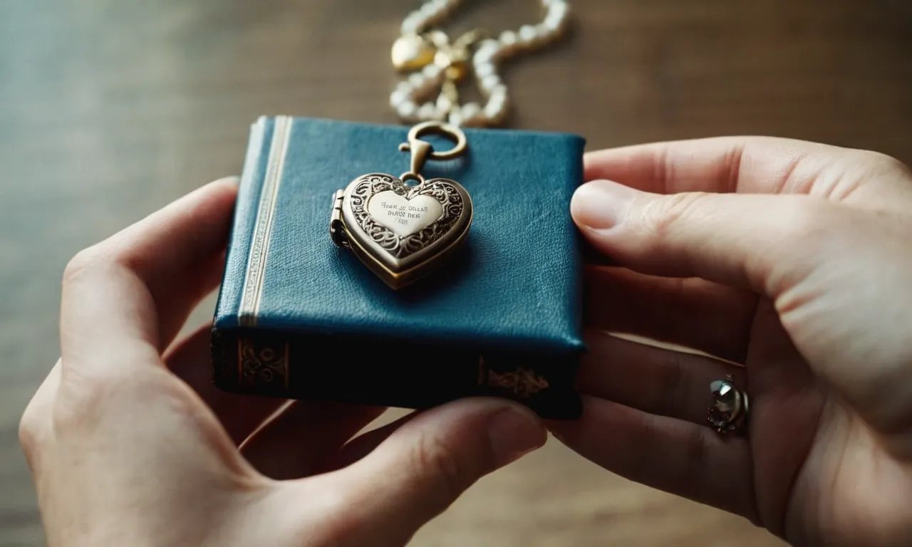A photo of two hands, one holding a Bible and the other holding a heart-shaped locket, symbolizing God's guidance and love in relationships.