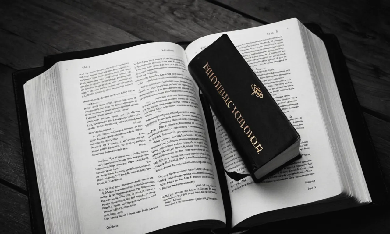 A captivating black and white photo of an open Bible, with the page turned to the number 6 chapter, perfectly capturing the curiosity and intrigue surrounding its biblical significance.