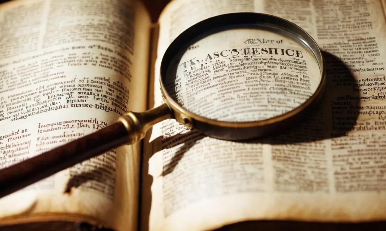 A close-up photo of an ancient, worn-out Bible, open to the page discussing principalities, with a magnifying glass highlighting the word, capturing the essence of biblical wisdom.
