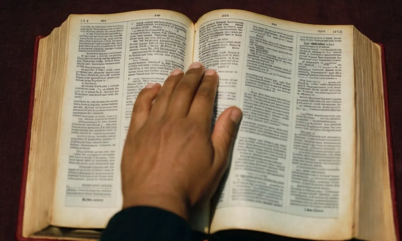 A Bible open to Proverbs 27:5, capturing the intense gaze of a person with folded hands, symbolizing the weight of receiving rebuke and seeking wisdom.