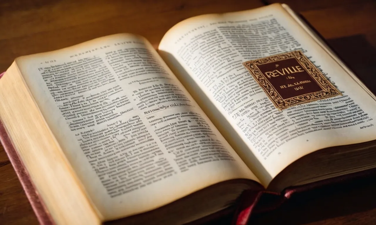 A photo capturing an open Bible, with a highlighted verse on "revile" while rays of sunlight gently illuminate the page, evoking a sense of divine understanding and guidance.