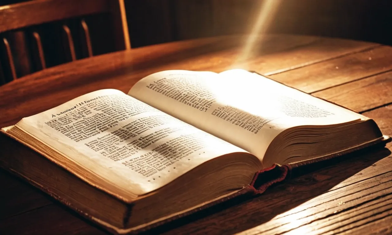 Photo of an open Bible resting on a wooden table, with a soft beam of sunlight illuminating the verse: "A good name is more desirable than great riches" (Proverbs 22:1).