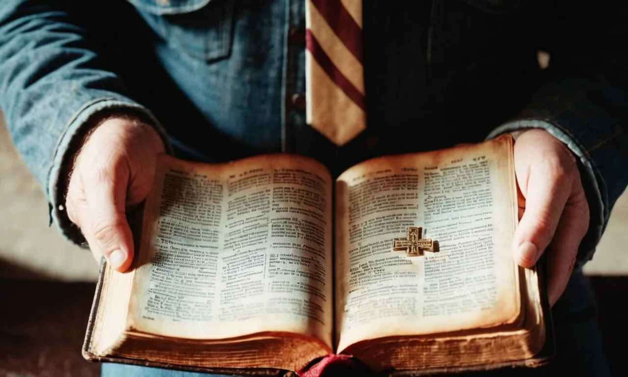 A photograph capturing a pair of hands gently cradling a worn Bible, symbolizing the scriptural guidance that inspires and guides individuals to do what is morally right.