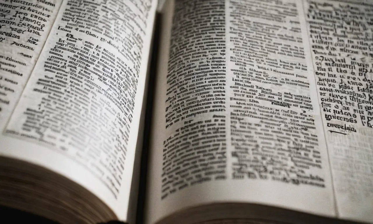 A somber black and white image of a worn Bible open to a page with highlighted passages on love, forgiveness, and respect, symbolizing the Bible's stance against domestic violence.