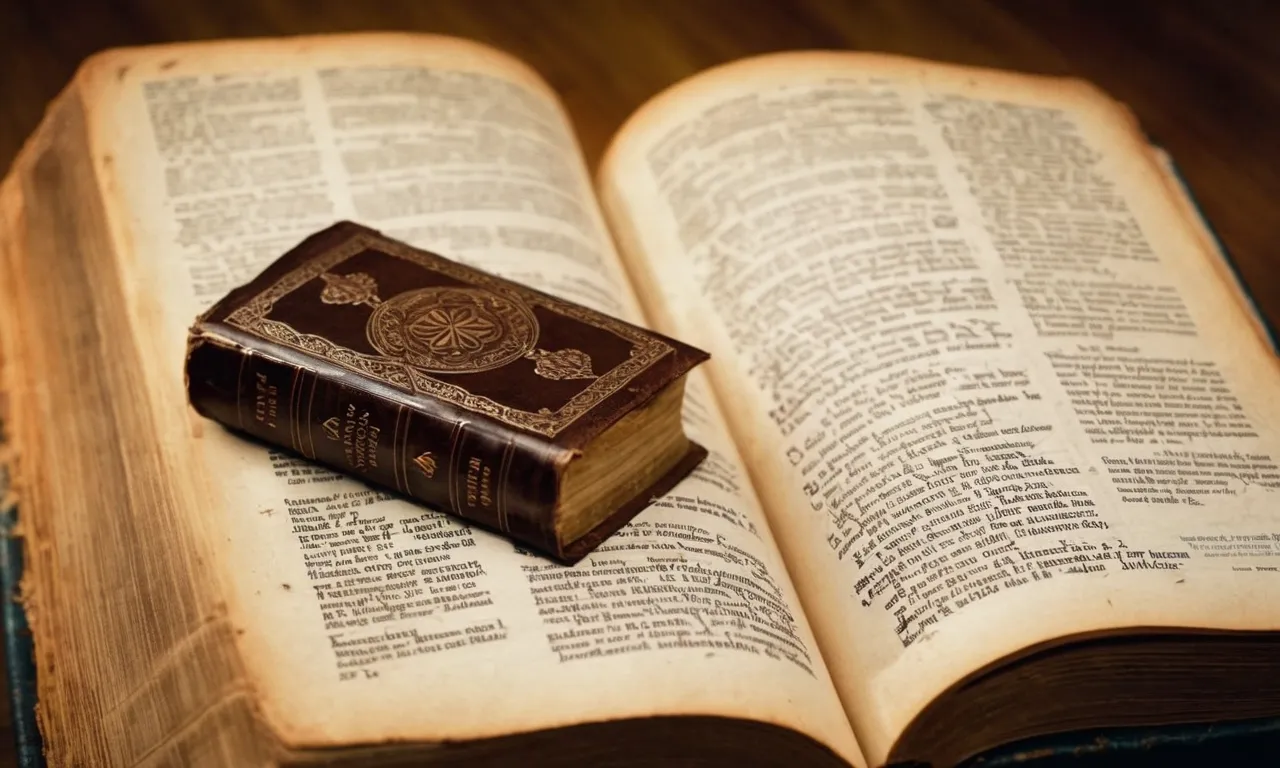 A photo of a worn Bible opened to a page containing verses about forgiveness, healing, and moving on, symbolizing the biblical guidance on ex-relationships.