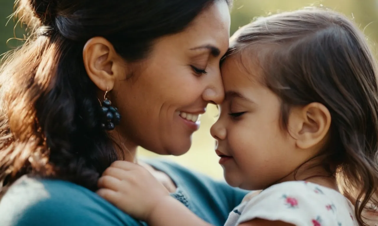 A photo capturing the tender embrace of a parent with their child, reflecting the biblical teachings of nurturing, guidance, and unconditional love.