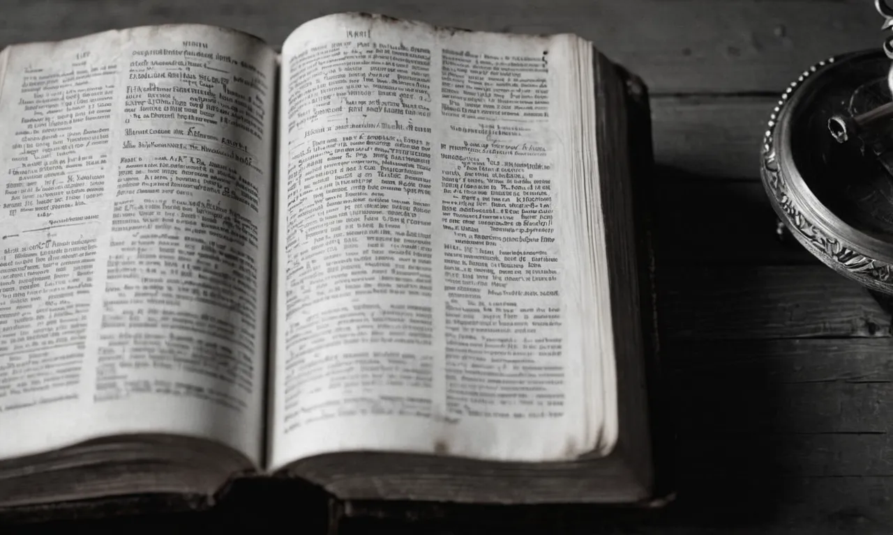 A black and white photograph capturing a weathered Bible open to a verse condemning exploitation, juxtaposed with a stark portrait of a weary woman, subtly illustrating the Bible's stance on pimps.