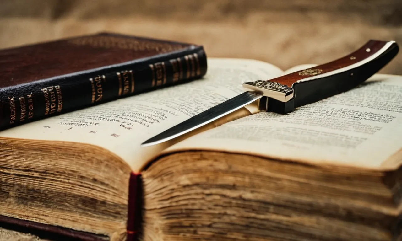 Close-up of a worn Bible, open to Leviticus 19:27, juxtaposed with a straight razor and a pile of pubic hair, symbolizing the ancient scriptural reference on personal grooming.