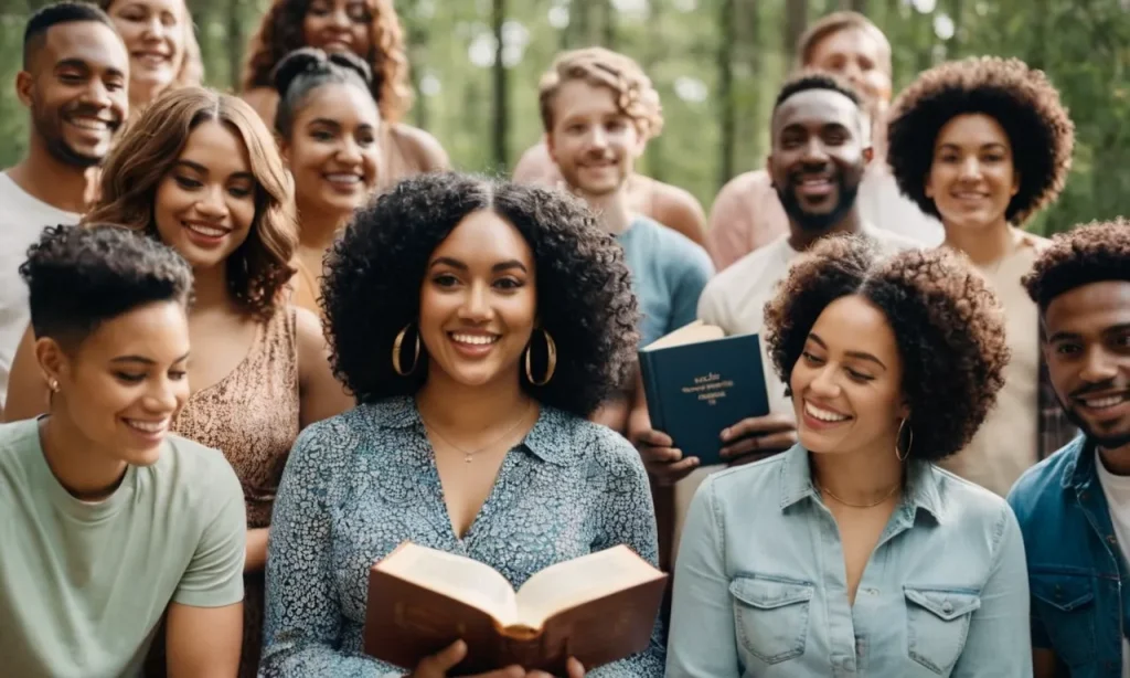 A photo capturing a diverse group of individuals, each holding a Bible, symbolizing the inclusive message of love, acceptance, and understanding towards transgender individuals according to biblical teachings.