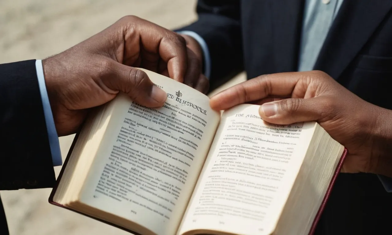 A photo capturing diverse hands holding a Bible open to a passage on justice and righteousness, symbolizing the importance of informed and conscientious voting guided by biblical principles.