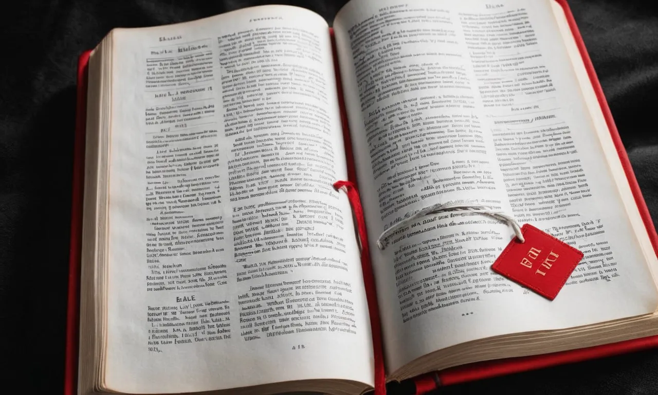A black and white photograph of an open Bible, with the name "Blake" highlighted in vibrant red, signifying its significance and meaning within biblical context.