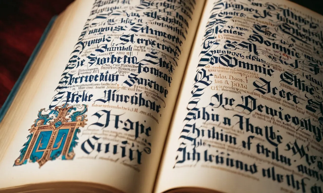 A close-up photo of an open Bible, with the name "Dominic" highlighted in vibrant calligraphy, symbolizing the curiosity and quest for knowledge found within biblical texts.
