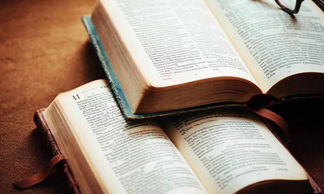 A captivating photo of an open Bible, showcasing the page with the number 11 highlighted, symbolizing the biblical significance and inviting contemplation on its deeper meaning.