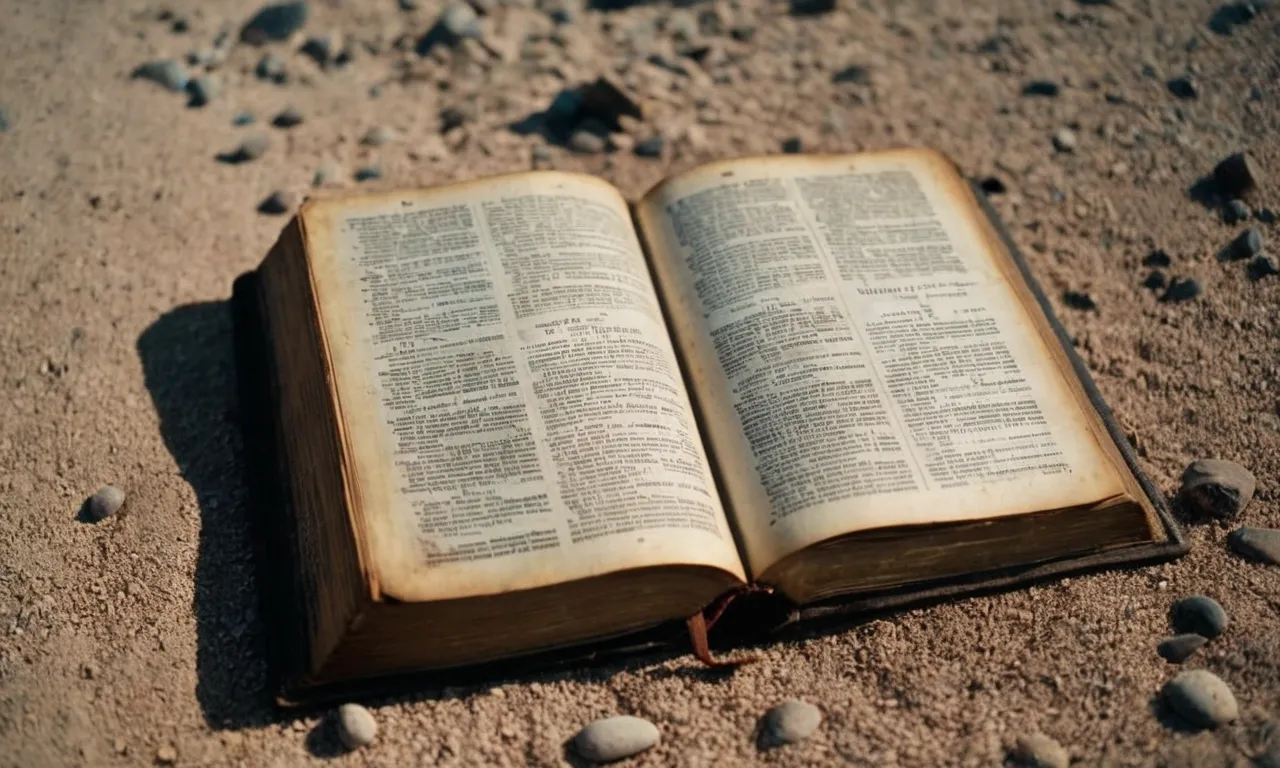 A photo capturing a weathered Bible, opened to the 13th chapter of a significant book, symbolically representing the intrigue and mystery surrounding the biblical meaning of the number 13.