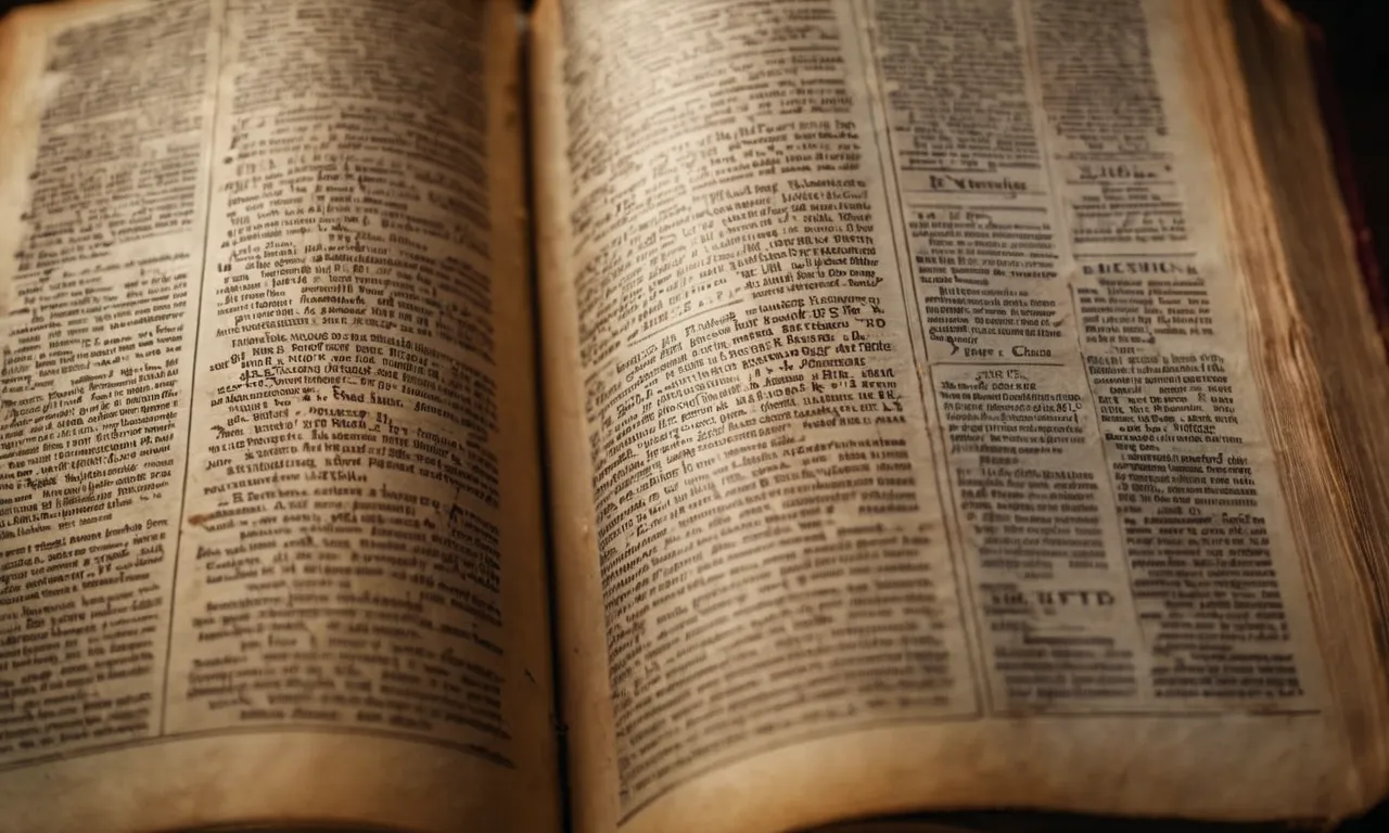 A close-up shot of a weathered Bible, open to the page displaying the number 16, capturing the significance and mystery surrounding its biblical meaning.