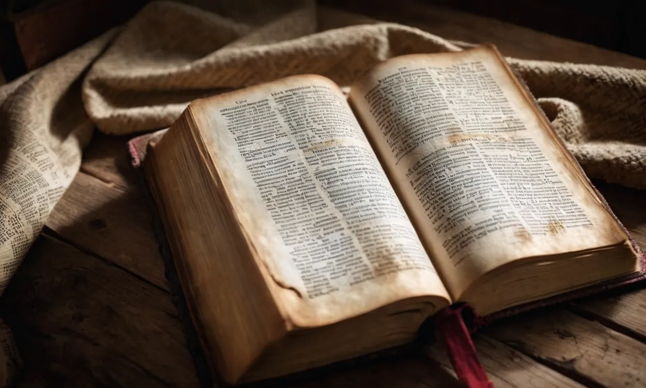 A photo depicting a weathered Bible open to page 22, capturing the highlighted verse that holds significant meaning and symbolism within biblical context.