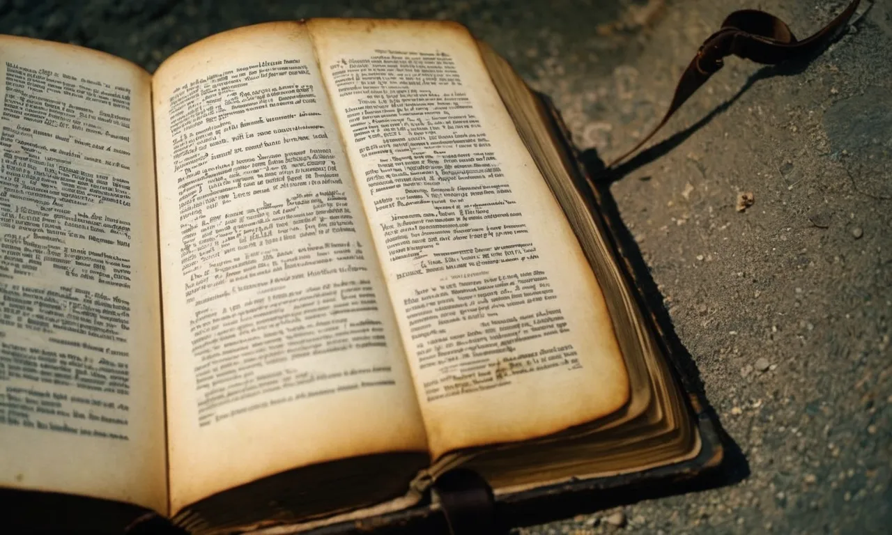 A photo of a well-worn Bible, open to the book of Revelation, with a highlighted verse on a capstone, symbolizing the culmination and completion of God's plan.
