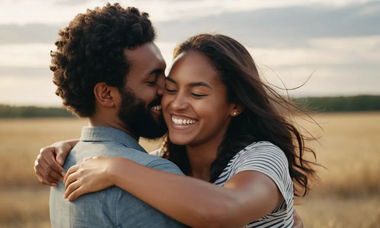 A photograph capturing two individuals, radiating pure joy, arms wrapped around each other, symbolizing the unbreakable bond of a god brother and sister.