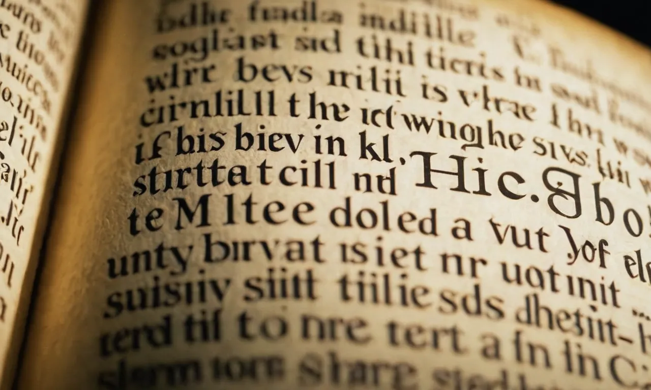 A close-up shot of an ancient scripture, displaying the verse about mites in the Bible, emphasizing its significance and providing a visual connection to the question.