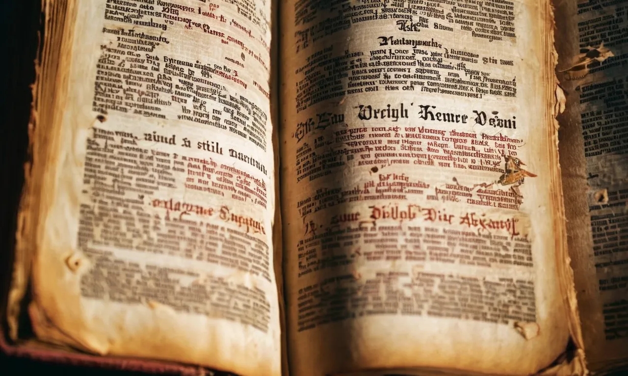 A close-up photograph captures a weathered page of the Bible, revealing the words "eyesalve" in bold, emphasizing its significance in a religious context.