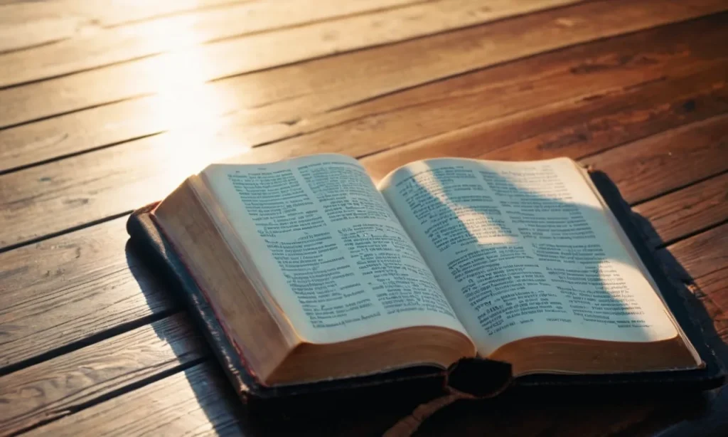 A photograph capturing an open Bible resting on a wooden table, illuminated by a beam of sunlight, symbolizing the importance of sound doctrine in guiding one's faith journey.