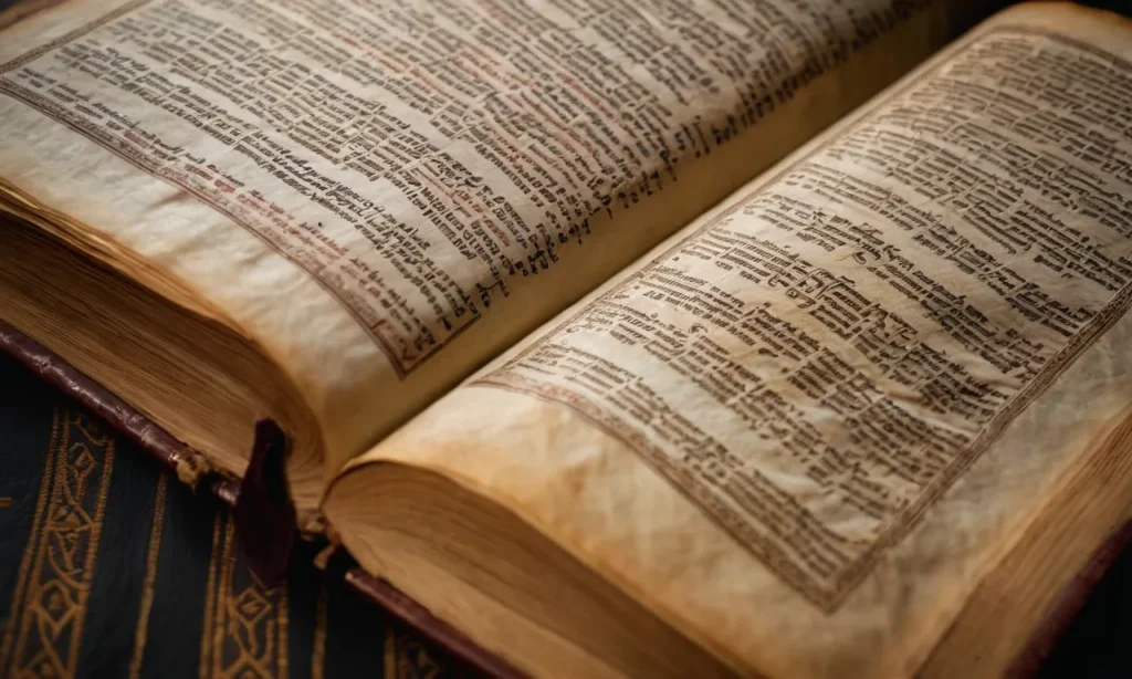 A close-up photo capturing the delicate texture of ancient Torah parchment juxtaposed with a weathered Bible, visually depicting the distinctiveness of the two religious texts.