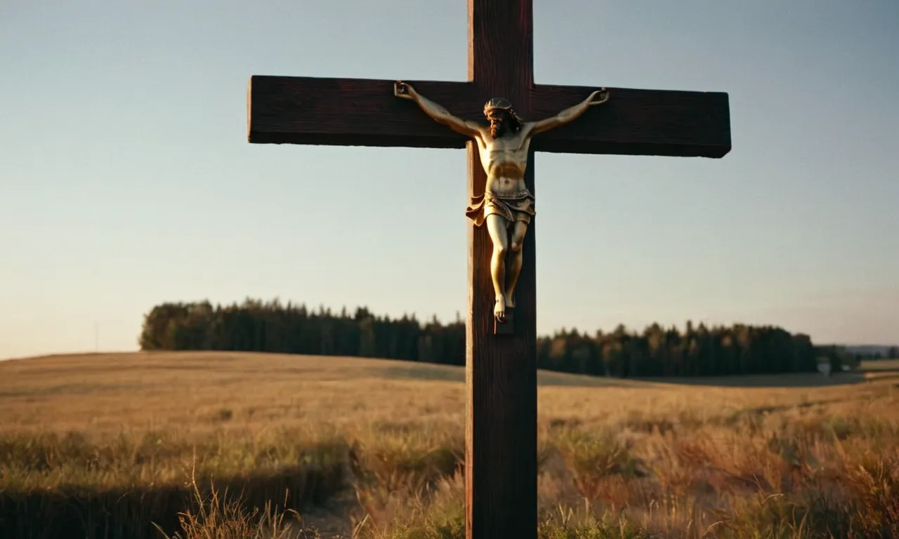 A close-up photograph of a humble cross, bathed in ethereal light, symbolizing the redemptive power of Jesus' blood, evoking hope, forgiveness, and salvation.