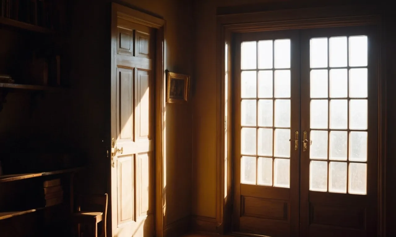 A photograph capturing a dimly lit room, with sunlight streaming through a small window, symbolizing hope and new possibilities when faced with closed doors.