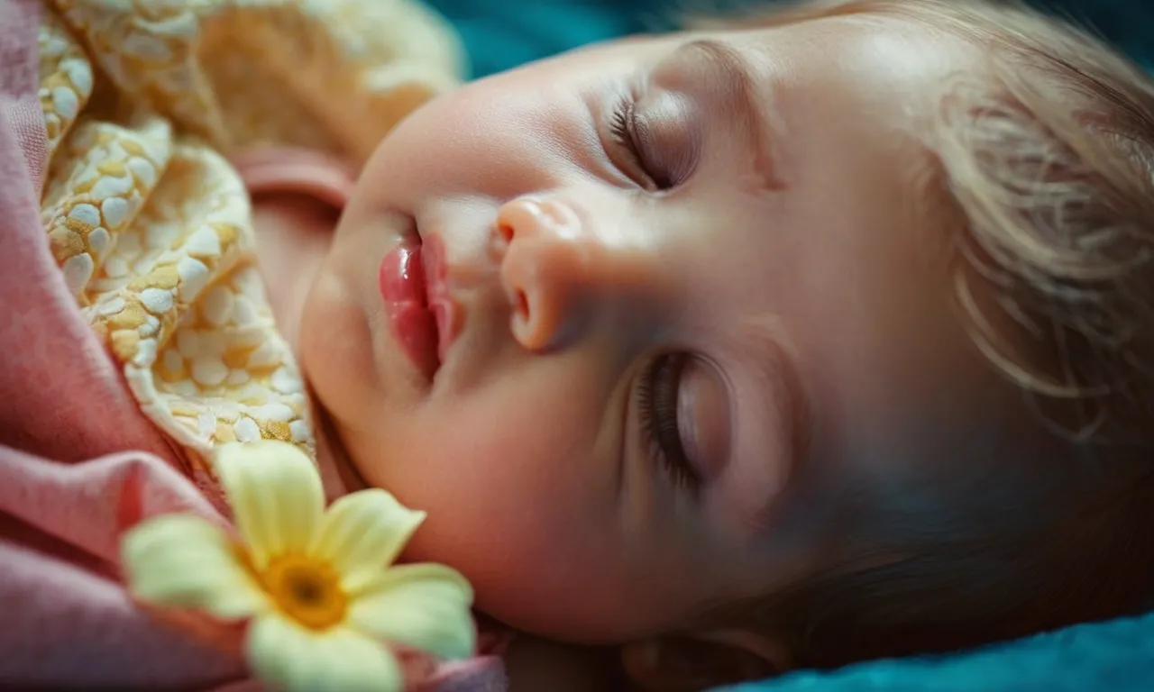 A close-up photo of a newborn baby girl, peacefully sleeping, with delicate features and tiny fingers, capturing the profound love and blessings that come when God gifts you with a daughter.