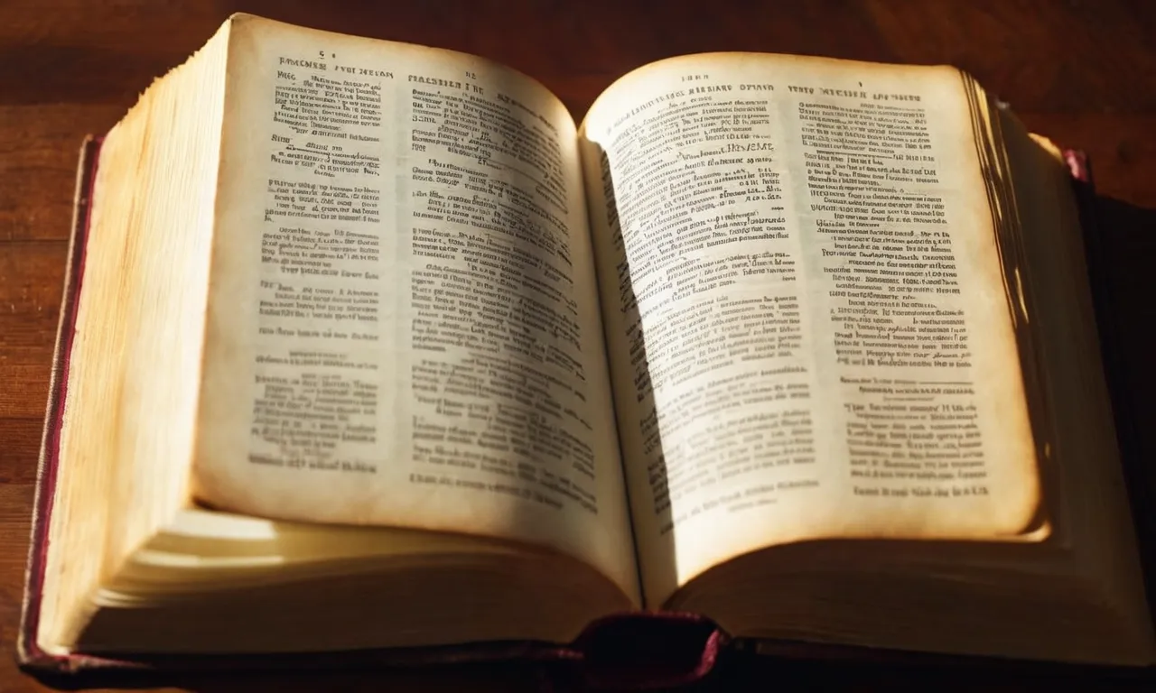 The photo captures an open Bible, with rays of light illuminating the pages, highlighting passages from the Book of Revelation in the King James Version, referencing the concept of the rapture.